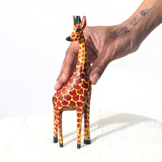 Handcrafted Jacaranda Giraffe Figurine