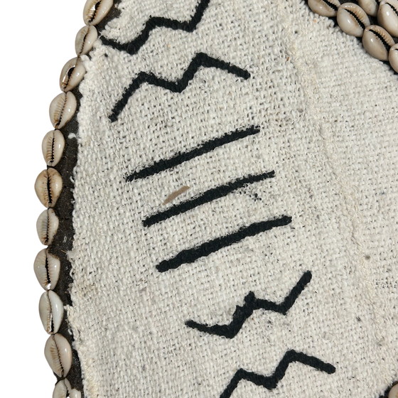 Bamileke Shield With MudCloth and Cowrie Cross