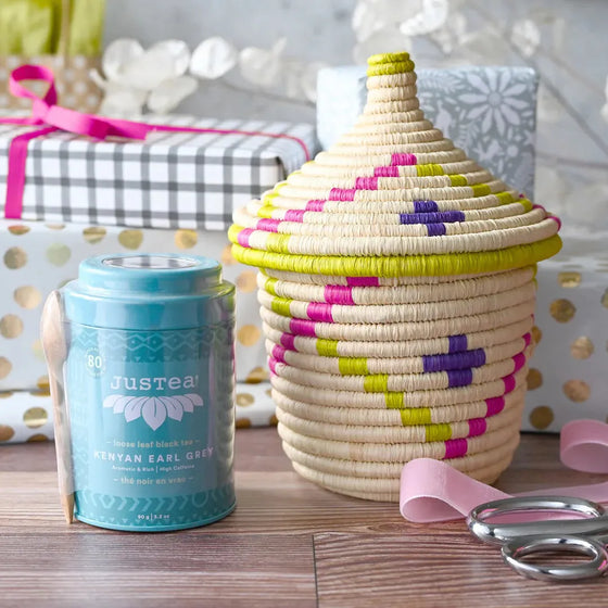 Handwoven Rwenzori Lidded Basket